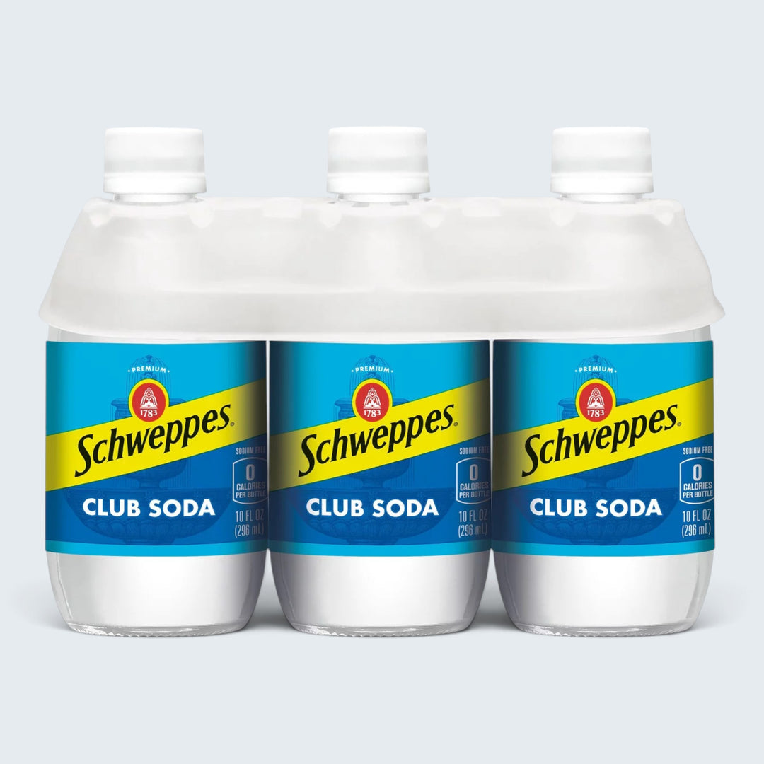 Schweppes Club Soda (10 Oz) 6Pk Bottles Glass