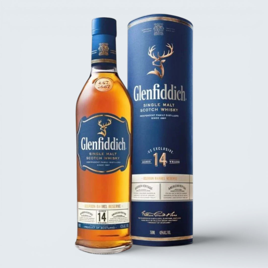 Glenfiddich Bourbon Barrel Reserve 14 Year Old Single Malt Scotch Whisky (750ml)