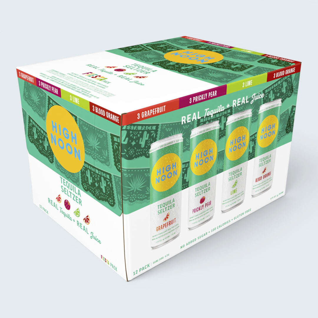 High Noon Variety Tequila Fiesta (Grapefruit, Prickly Pear, Lime, Blood Orange) (12oz) 12pk Cans