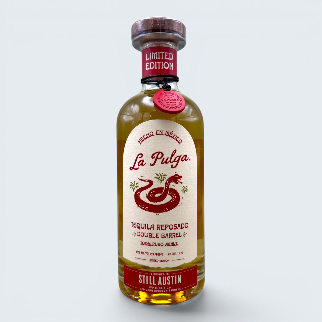 La Pulga Tequila Double Barrel Reposado Finished in Still Austin Red Corn Bourbon Barrels (750ml)