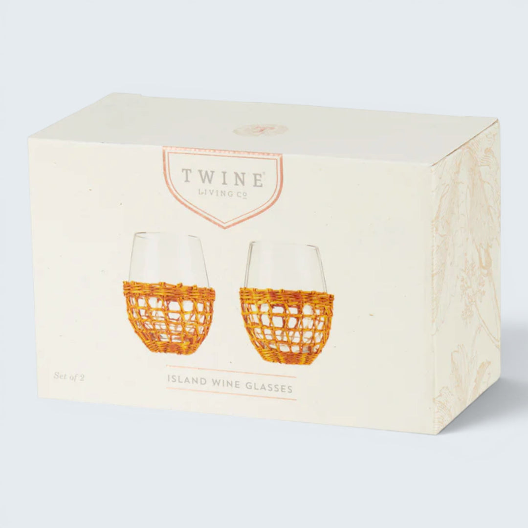 Twine Living Co. Island Wine Stemless 2pk Glasses