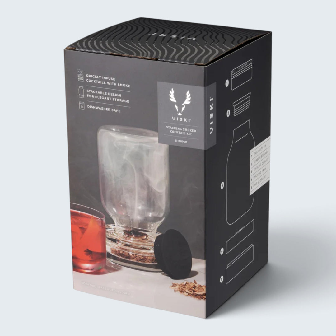 Viski 5 Piece Stacking Smoked Cocktail Set