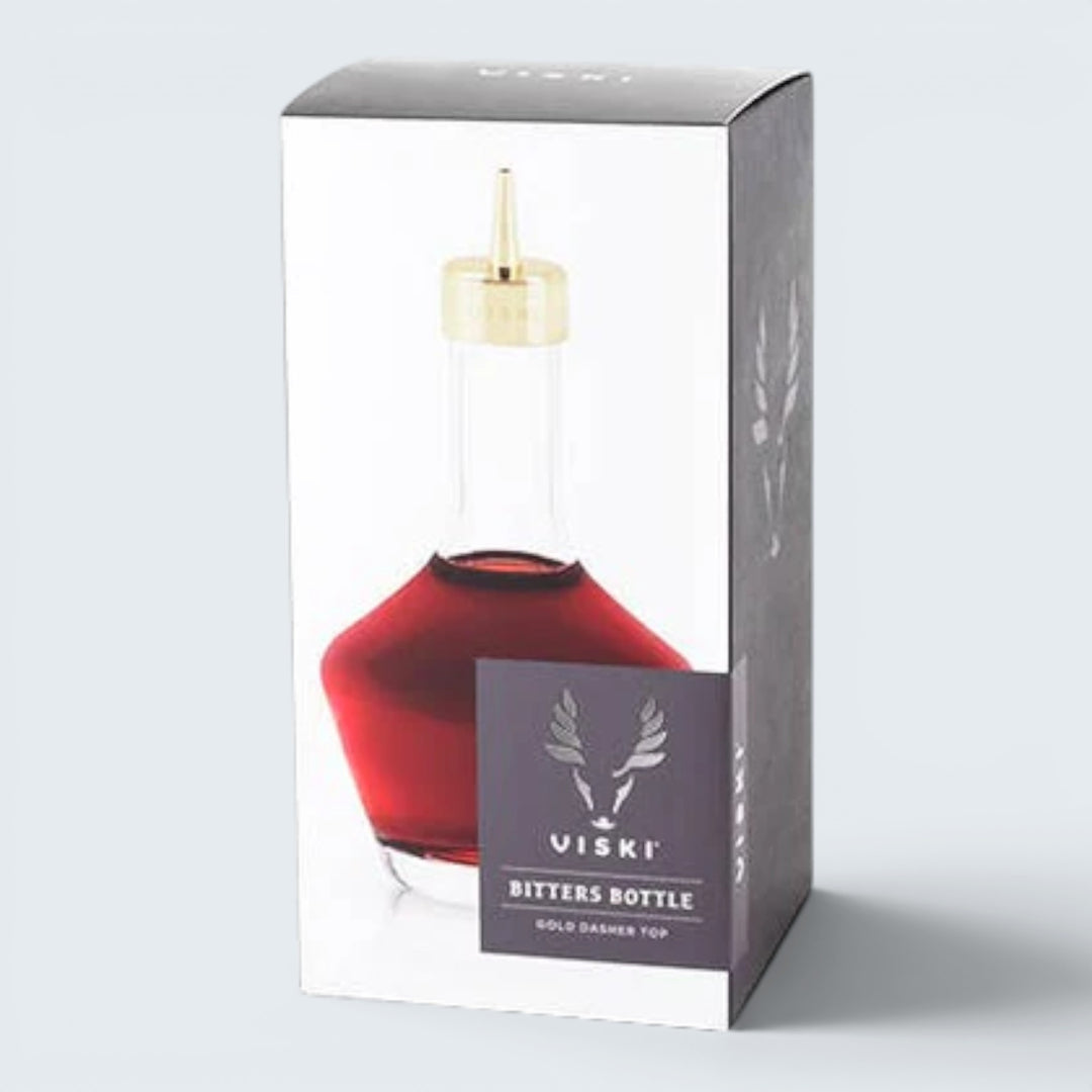 Viski Bitters Bottle Gold Dasher Top