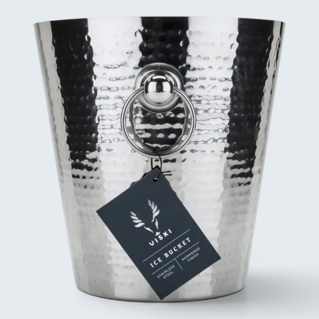 Viski Stainless Steel Hammered Ice Bucket