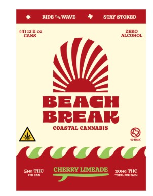 Beach Break - 5mg THC Cherry Limeade 12OZ 4PK Cans