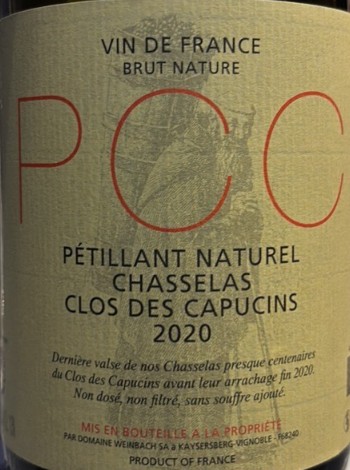 Domaine Weinbach - PCC Petillant Naturel Chasselas Clos Des Capucins 2020 (750)