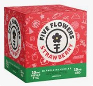 Five Flowers - 10mg THC Strawberry Miabellini Coolor 12oz 4 Pack Cans 0