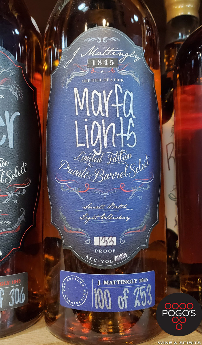 J. Mattingly 1845 Marfa Lights Single Batch Light Whiskey Pogo's