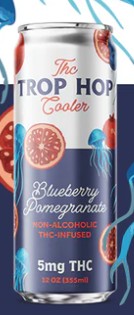 The Trop Hop Cooler - 5mg THC Blueberry Pomegranate 12oz 4 Pack Cans 0
