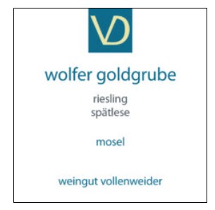 Vollenweider - Riesling Wolfer Goldgrube Spatlese 2024 (750)